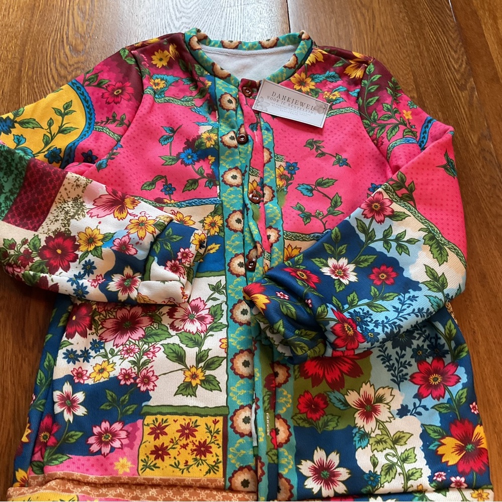 Floral Patchwork Knit Sweater